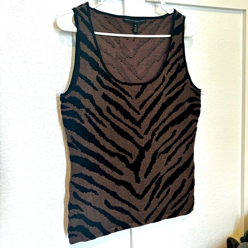 White House Black Market women’s medium animal print knitted tank.